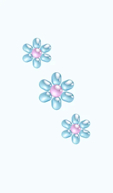[LINE着せ替え] パールのお花 ブルー系 No.3の画像1