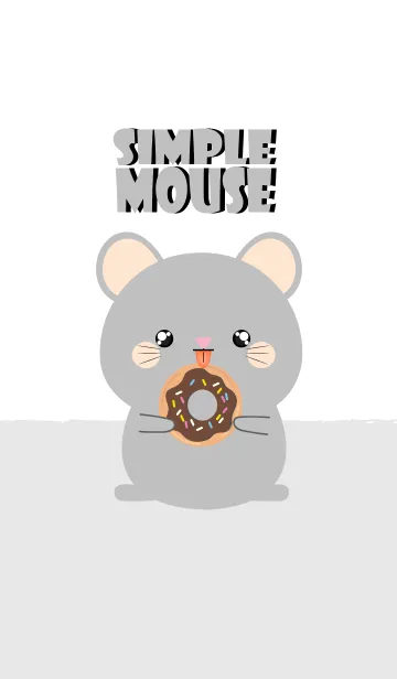 [LINE着せ替え] Simple Cute Gray Mouse Theme Ver2 (jp)の画像1