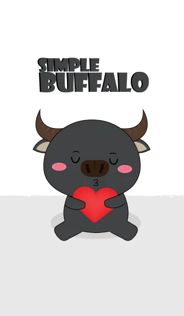 [LINE着せ替え] Simple Love Cute Buffalo (jp)の画像1