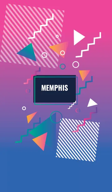 [LINE着せ替え] Memphis Gradient (Magenta Blue)の画像1