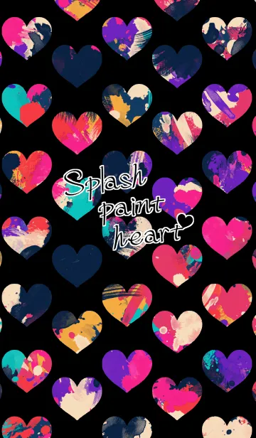 [LINE着せ替え] Splash paint heart -Black-の画像1