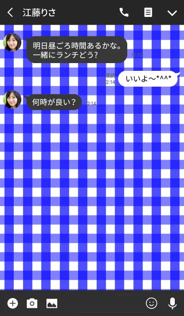 [LINE着せ替え] Gingham Check -Blue- #coolの画像3