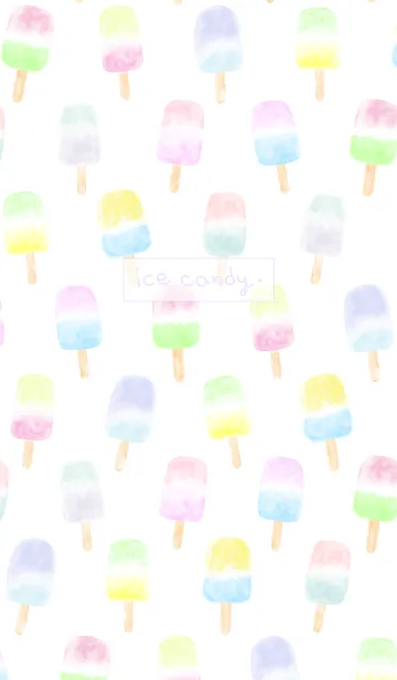 [LINE着せ替え] 水彩画:アイスキャンディー/いっぱい#popの画像1
