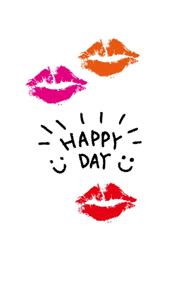 [LINE着せ替え] キスマーク-白スマイル5-の画像1