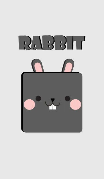 [LINE着せ替え] Simple Box Black Rabbit Theme (jp)の画像1