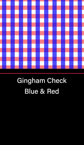 [LINE着せ替え] Gingham Check -Blue ＆ Red-の画像1