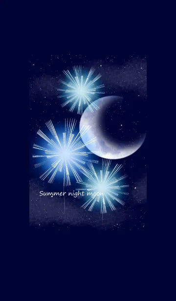[LINE着せ替え] Summer night moon＆firework #coolの画像1