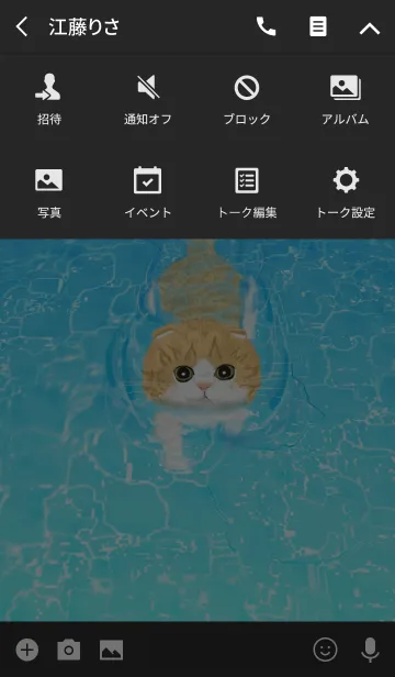 [LINE着せ替え] 泳ぐ猫 : スコテッシュホールド(茶白)#coolの画像4