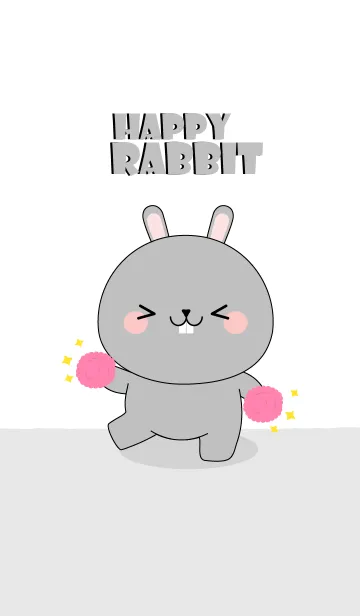 [LINE着せ替え] Happy Happy Gray Rabbit Theme (jp)の画像1