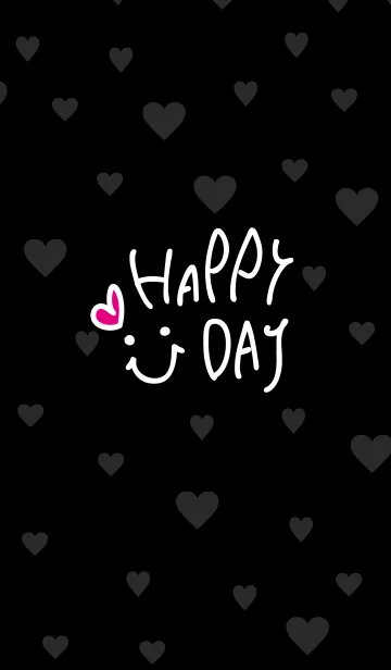 [LINE着せ替え] 黒背景にハート-スマイル7-の画像1