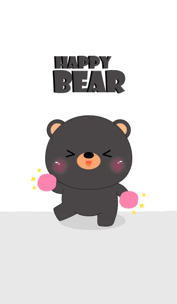 [LINE着せ替え] Happy Happy Black Bear Theme (jp)の画像1