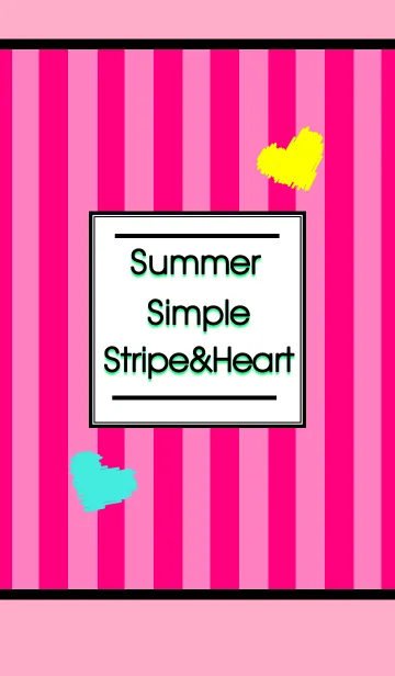 [LINE着せ替え] SummerSimpleStripe＆Heart Pink#POPの画像1