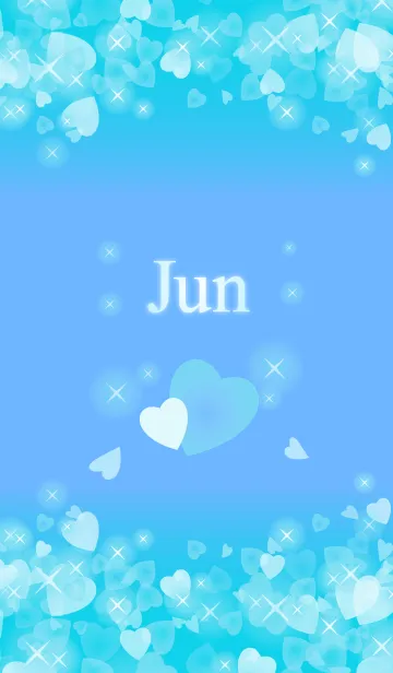 [LINE着せ替え] 【じゅん】運気UP！幸せのハート青ブルーの画像1