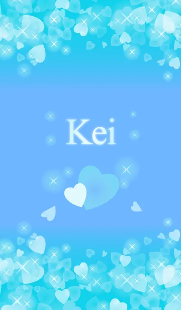 [LINE着せ替え] 【けい】運気UP！幸せのハート青ブルーの画像1