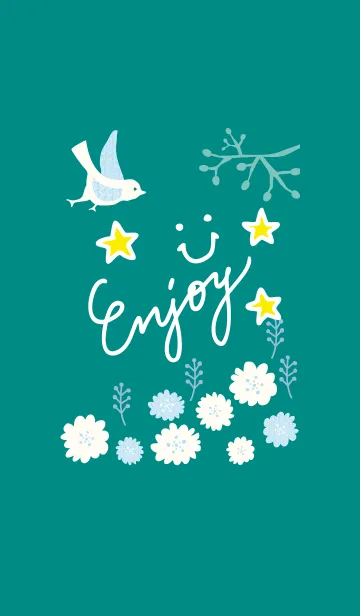 [LINE着せ替え] 北欧風お花4-スマイル2-の画像1