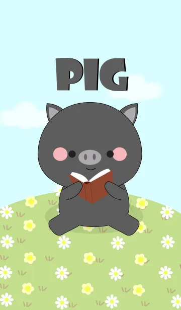 [LINE着せ替え] Love Cute Black Pig (jp)の画像1
