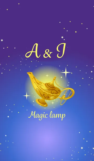 [LINE着せ替え] 【A＆I】イニシャル 魔法のランプで運気UP！の画像1