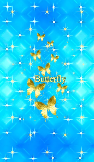 [LINE着せ替え] 幸運を呼び込む八蝶*33 Blue #coolの画像1