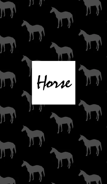 [LINE着せ替え] 馬／モノクロの画像1