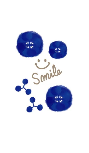 [LINE着せ替え] 深い青色-スマイル7-の画像1