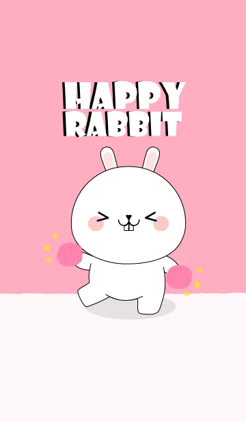 [LINE着せ替え] Happy Happy White Rabbit Theme (jp)の画像1