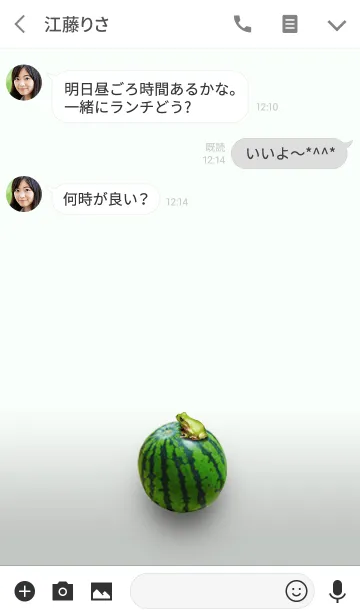 [LINE着せ替え] カエルとスイカの着せかえ#freshの画像3