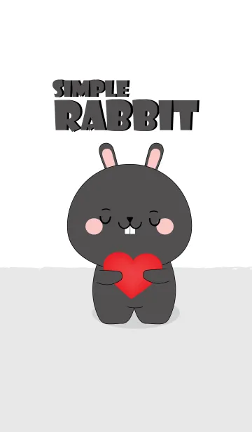 [LINE着せ替え] Simple Love Cute Black Rabbit (jp)の画像1