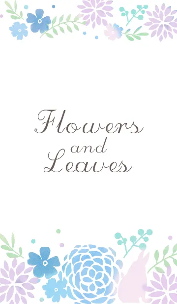 [LINE着せ替え] Flowers and Leaves blueの画像1