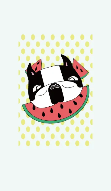 [LINE着せ替え] 食いしん坊フレンチブルドッグの夏＃popの画像1