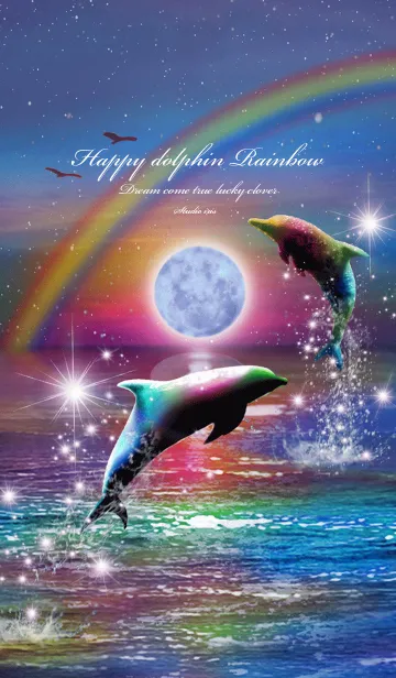 [LINE着せ替え] 恋愛運 ♥Happy Dolphin Rainbow♥#popの画像1