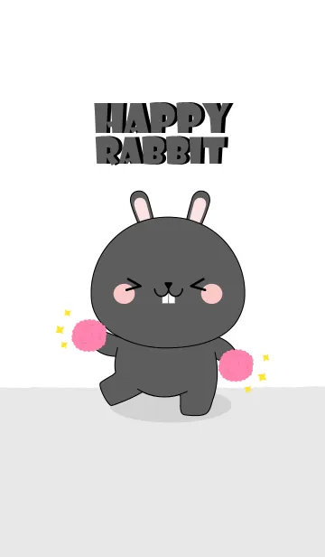 [LINE着せ替え] Happy Black Rabbit Theme (jp)の画像1