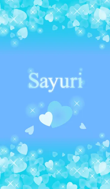 [LINE着せ替え] 【さゆり】運気UP！幸せのハート青ブルーの画像1