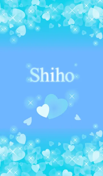 [LINE着せ替え] 【しほ】運気UP！幸せのハート青ブルーの画像1