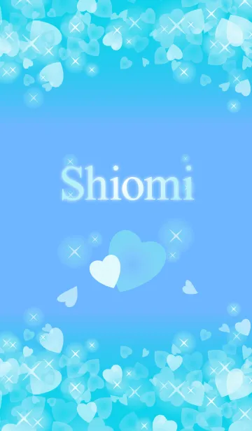 [LINE着せ替え] 【しおみ】運気UP！幸せのハート青ブルーの画像1