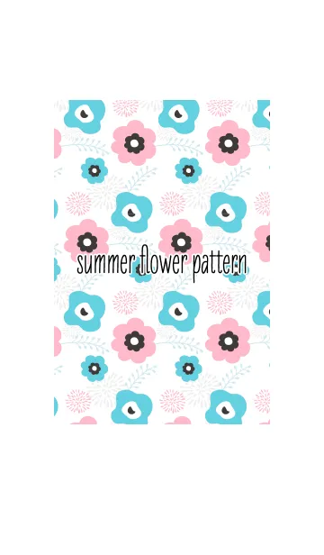 [LINE着せ替え] summer flower pattern blue #freshの画像1