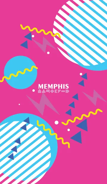 [LINE着せ替え] Memphis Flat Pink (Dotted Icon)の画像1