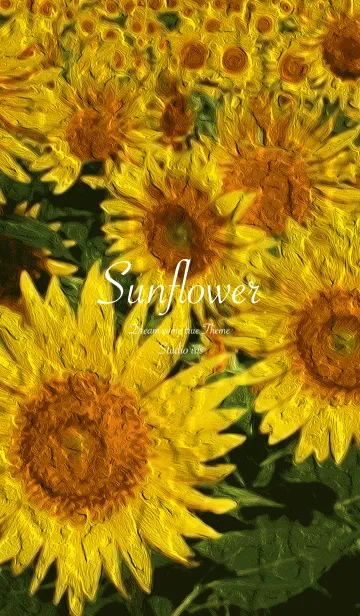 [LINE着せ替え] ひまわり 油彩画2 #popの画像1