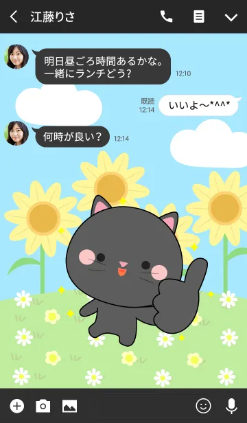 [LINE着せ替え] Happy Black Cat Land Theme (jp)の画像3
