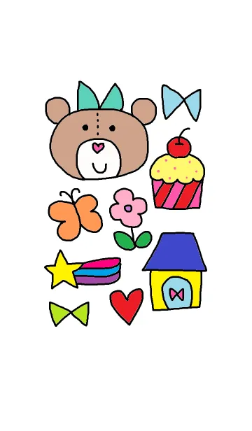 [LINE着せ替え] bear lilo lilo whiteの画像1