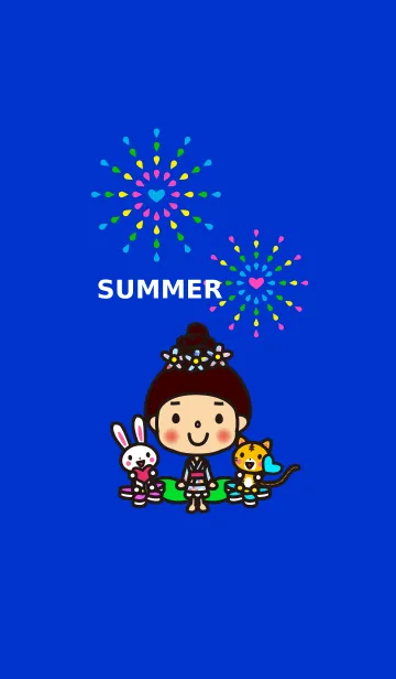 [LINE着せ替え] うさ☆とら☆りーちゃん 夏の画像1