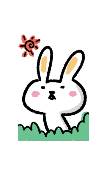 [LINE着せ替え] ウサギのらくがきの画像1