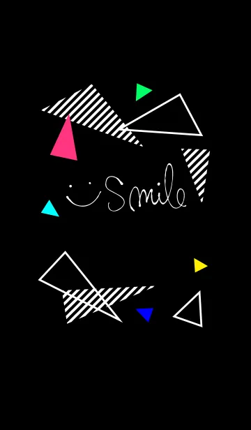 [LINE着せ替え] カラフル三角-スマイル30-の画像1