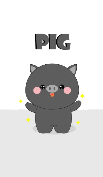 I Love Cute Black Pig Theme (jp)の着せ替えメイン画像
