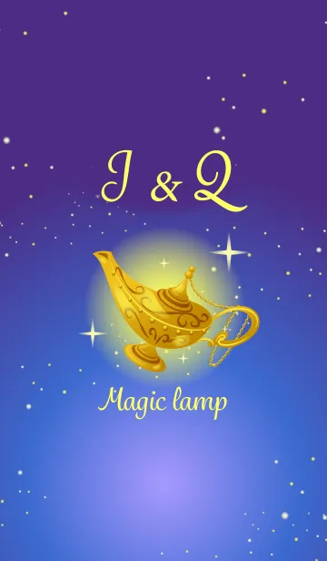 [LINE着せ替え] 【J＆Q】イニシャル 魔法のランプで運気UP！の画像1