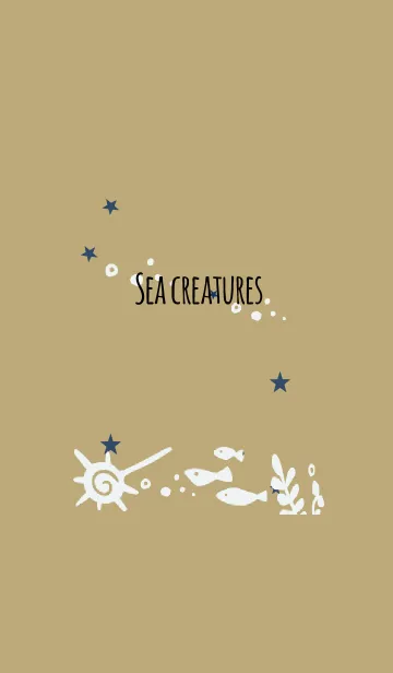 [LINE着せ替え] ベージュ＆ネイビー / 海の生き物 #popの画像1