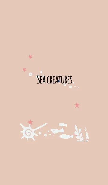 [LINE着せ替え] ベージュ＆ピンク / 海の生き物 #popの画像1
