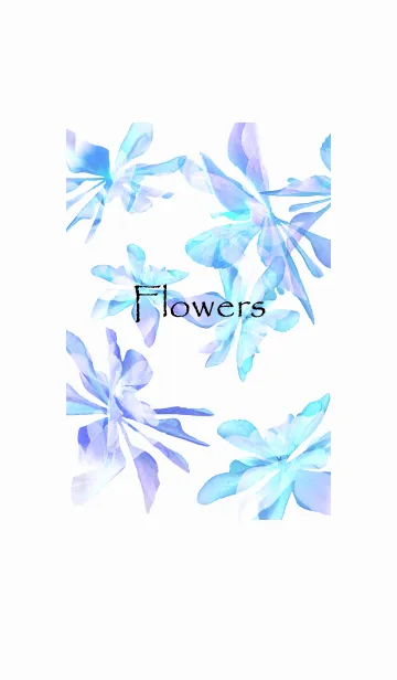 [LINE着せ替え] 淡い水彩ブルーの花の画像1