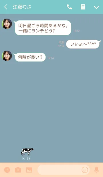 [LINE着せ替え] ベージュブルーとミルクの画像3