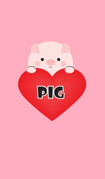 [LINE着せ替え] Simple Love Pig Theme Ver.2 (jp)の画像1