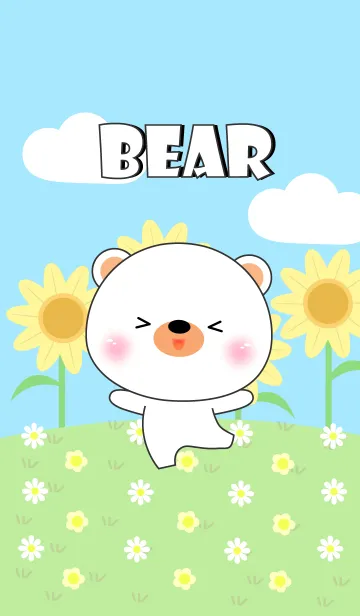 [LINE着せ替え] Happy White Bear Land Theme (jp)の画像1
